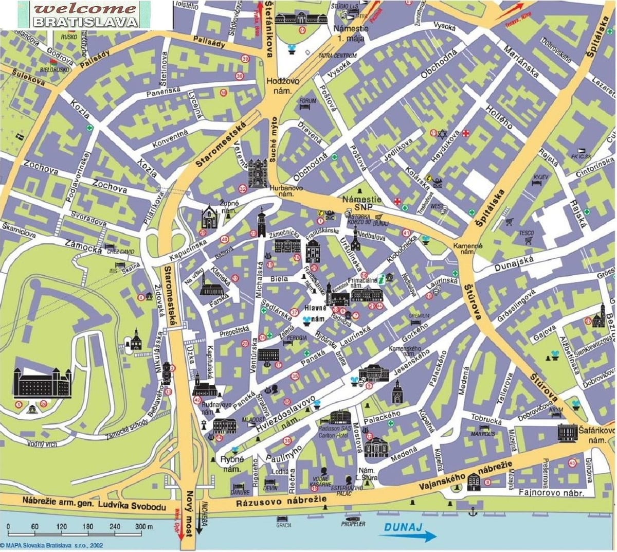 mapa bratislavě na Slovensku