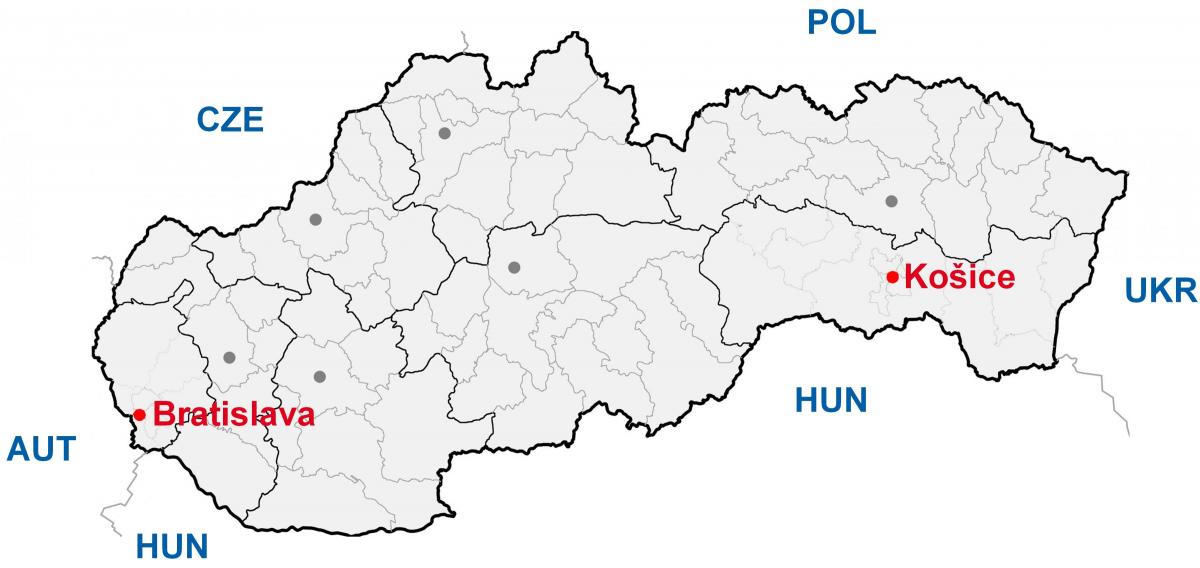 mapa košice Slovensko