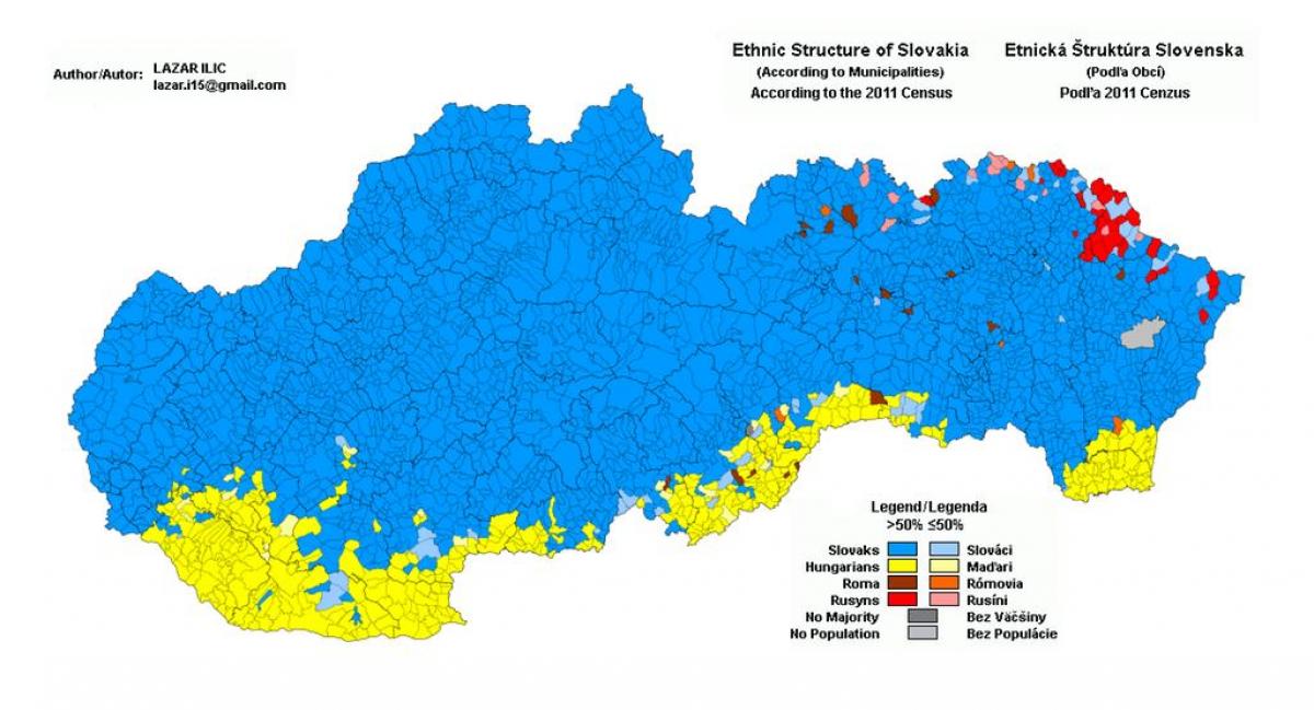 mapa Slovenska etnické
