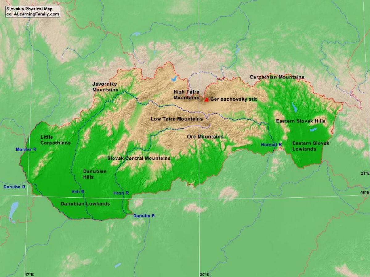 mapa Slovenska hory