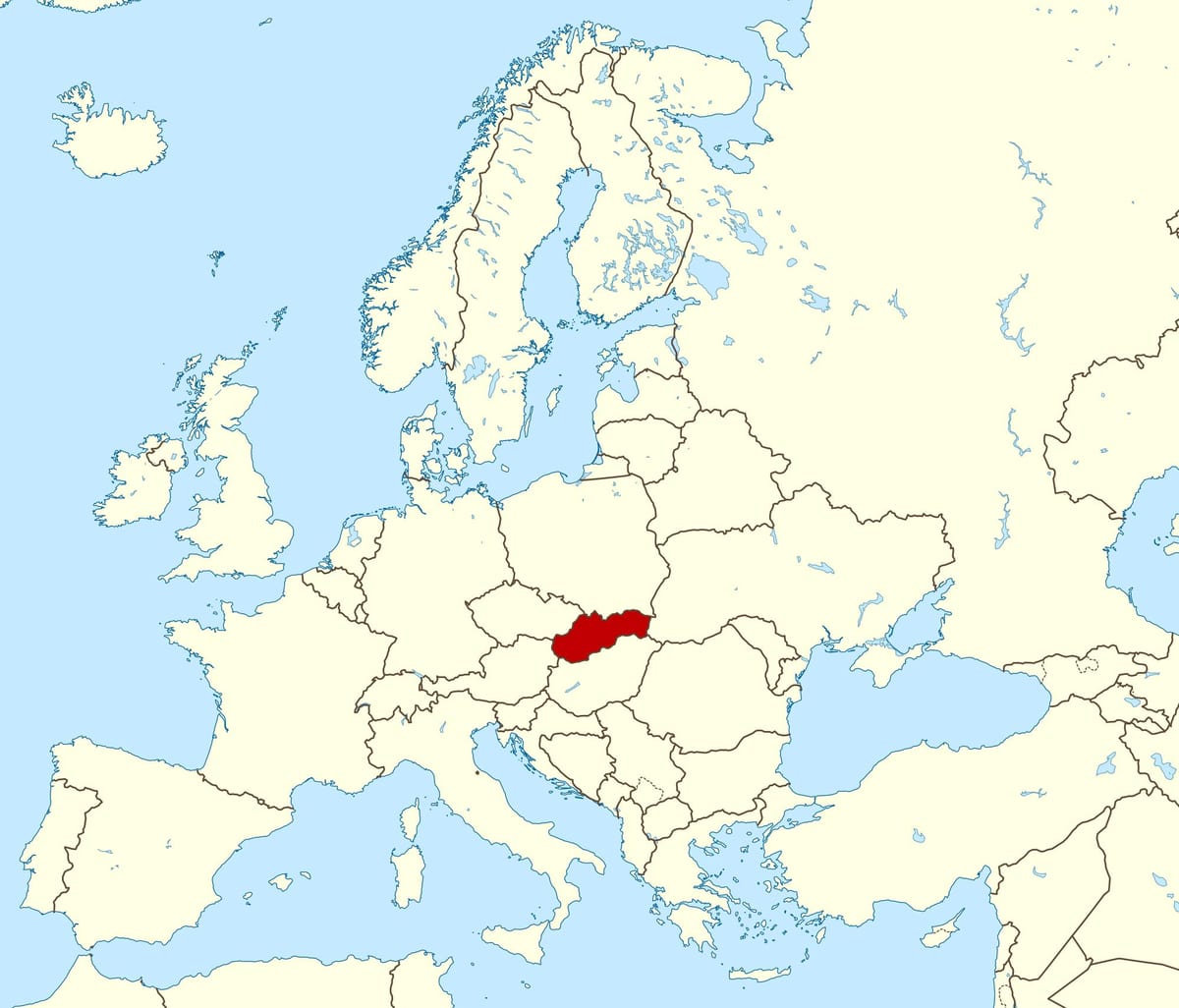 mapa Slovenska, mapa evropy