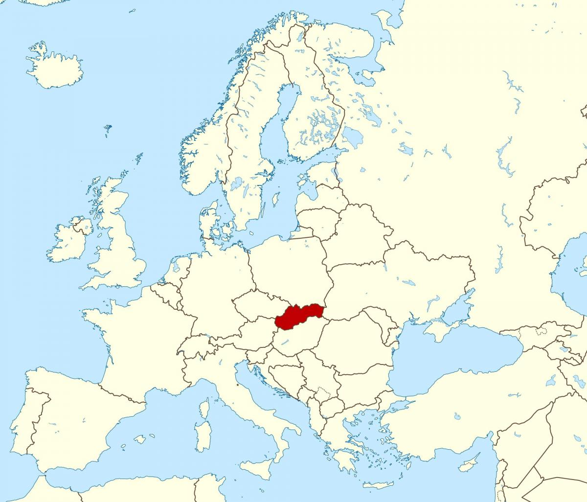 mapa Slovenska, mapa evropy