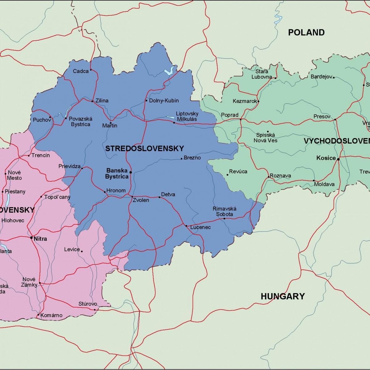 mapa Slovenska politické