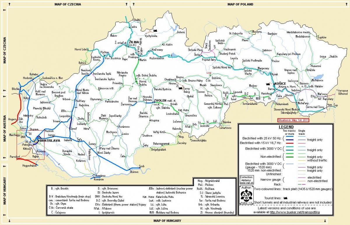 Na slovensku vlak mapě