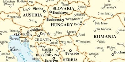 Mapa Slovenska okolních zemí