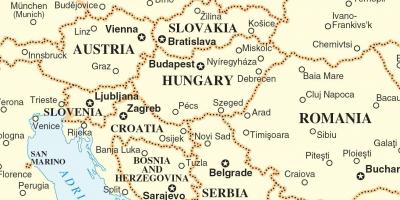 Mapa Slovenska okolních zemí