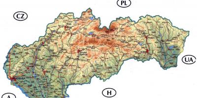 Podrobná mapa Slovenska