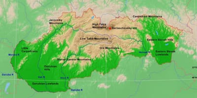 Mapa Slovenska hory