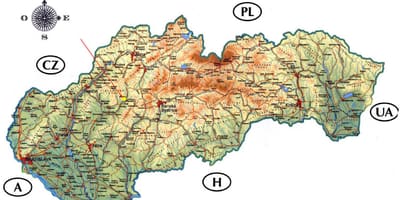 Mapa hradů na Slovensku