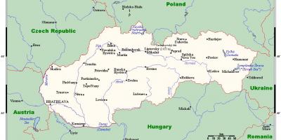 Mapa Slovenska s městy