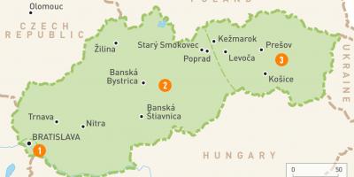Mapa regionů Slovenska