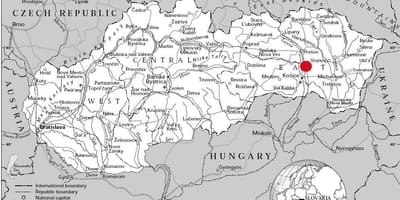 Mapa východní Slovensko